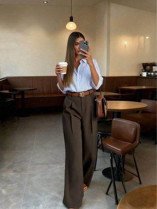 High-Waist Wijde Broek - Chic & Comfortabel