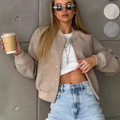 Cropped Bomber Jas - Casual & Chic