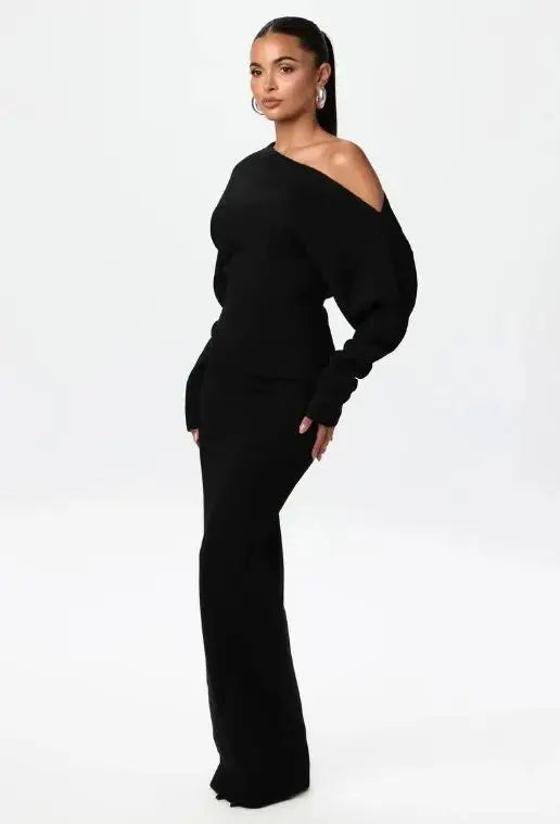 Off-Shoulder Maxi Jurk - Elegante & Tijdloos