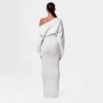 Off-Shoulder Maxi Jurk - Elegante & Tijdloos